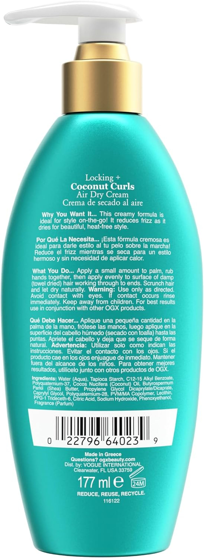 Locking + Coconut Curls Air Dry Cream, 6 Ounce