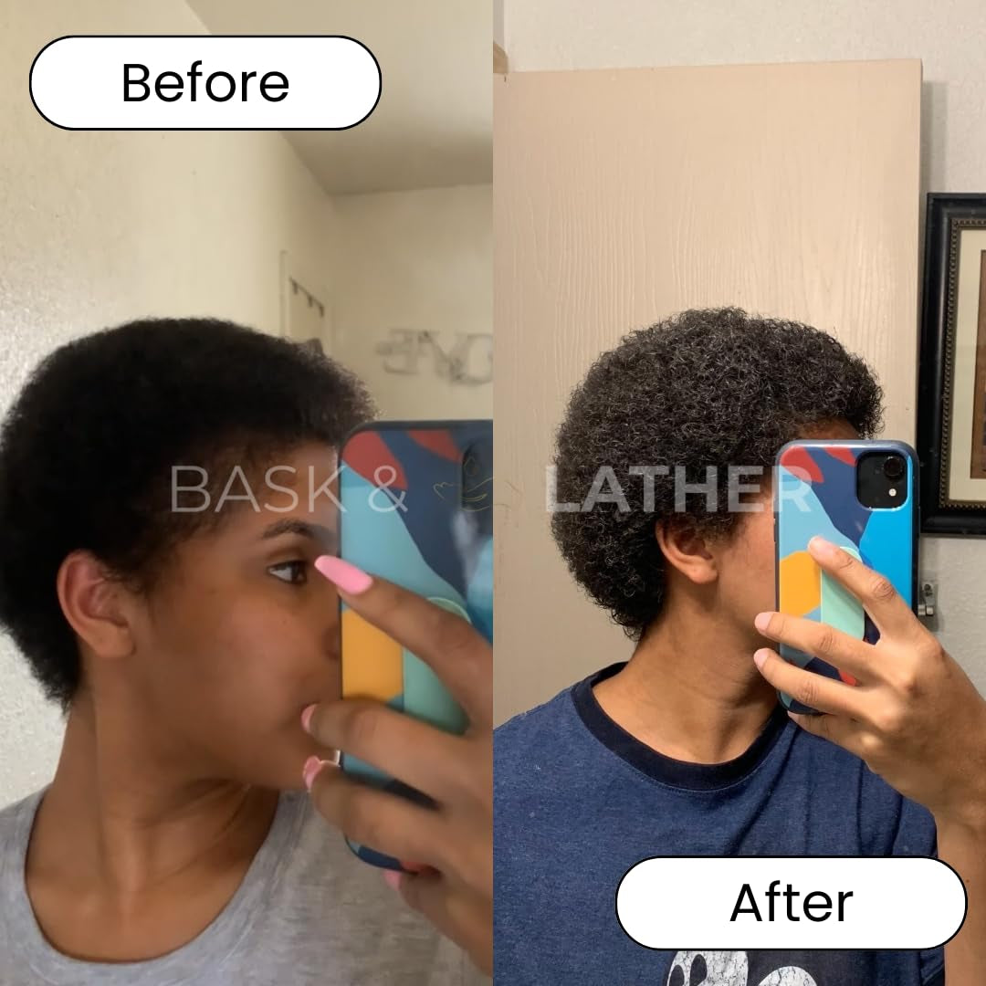 Healthy Hair and Beard Care Kit for Men Includes Beard Oil, Beard Shampoo and Beard Conditioner, Beard Magic, and Stimulating Hair Balm, 5 Product All-In-One Starter Grooming Kit, Black