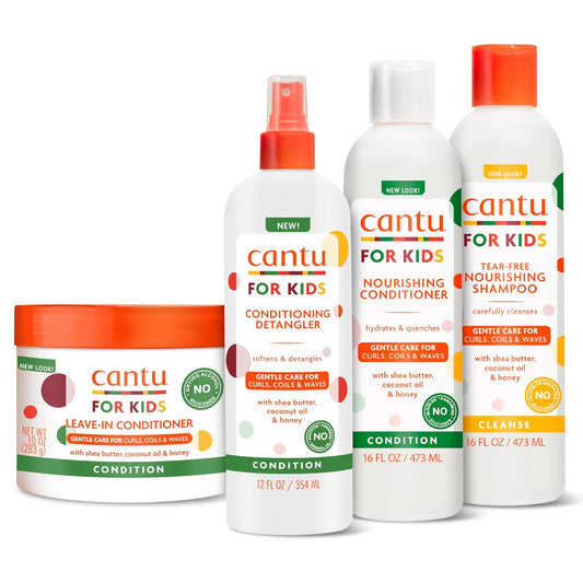Cantu Care for Kids Haircare Regimen Set with Large Size Shampoo + Conditioner +