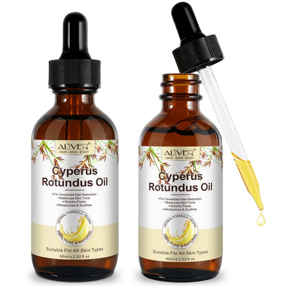 Cyperus Rotundus Oil, 2-Pack Natural Cyperus Rotundus Oil for Unwanted Hair Reduction, Skin-Friendly Hair Removal, 2.02 Fl.Oz
