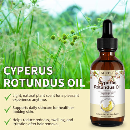 Cyperus Rotundus Oil, 2-Pack Natural Cyperus Rotundus Oil for Unwanted Hair Reduction, Skin-Friendly Hair Removal, 2.02 Fl.Oz