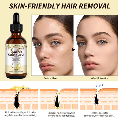 Cyperus Rotundus Oil, 2-Pack Natural Cyperus Rotundus Oil for Unwanted Hair Reduction, Skin-Friendly Hair Removal, 2.02 Fl.Oz