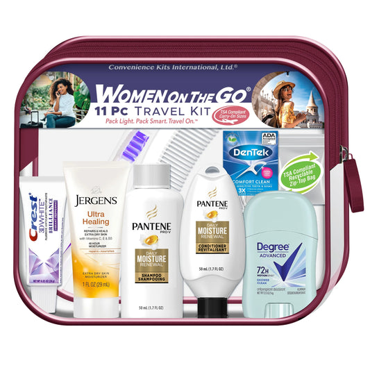 , Women'S Deluxe 11 PC Travel Kit Featuring: Pantene Shampoo and Conditioner