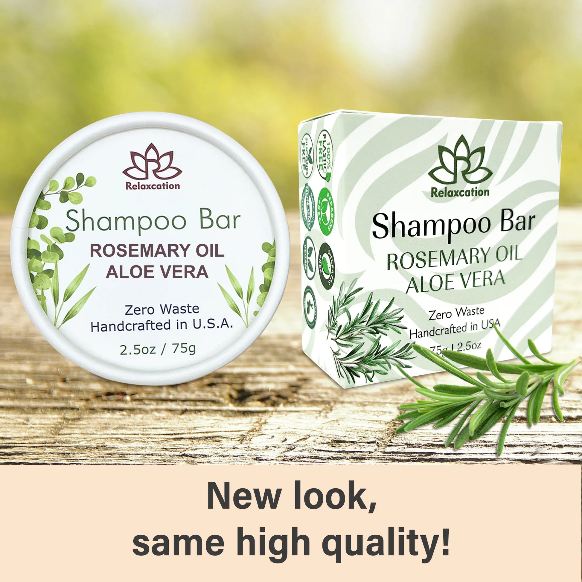 Rosemary Mint Herbal Solid Shampoo Bar for Hair Growth Handmade in USA Natural and Safe by