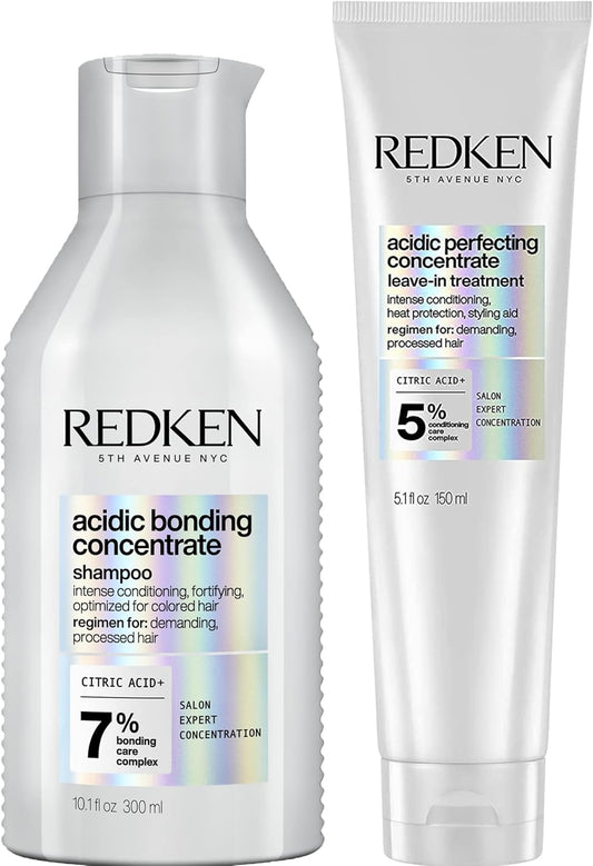 | Acidic Bonding Concentrate | Shampoo 300Ml & Leave-In Treatment 150Ml | Repairs & Protects Colour-Treated Hair | Bundle