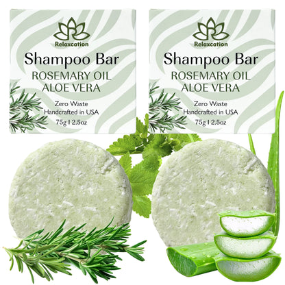 Rosemary Mint Herbal Solid Shampoo Bar for Hair Growth Handmade in USA Natural and Safe by