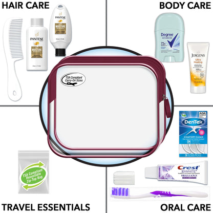 , Women'S Deluxe 11 PC Travel Kit Featuring: Pantene Shampoo and Conditioner