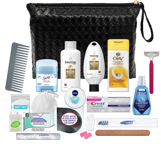 Women’S Premium 20-Piece Kit with Travel Size TSA Compliant Essentials in Stylish Cosmetic Bag